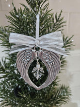 Load image into Gallery viewer, VERY LIMITED EDITION Silver Wings Decoration with Swarovski angel pendant