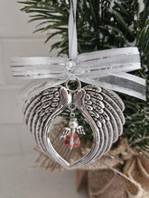 Load image into Gallery viewer, VERY LIMITED EDITION Silver Wings Decoration with Swarovski angel pendant