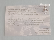 Load image into Gallery viewer, Swarovski angel pendant and poem card, various colours