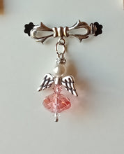 Load image into Gallery viewer, Swarovski Angel Pendant on traditional silver bow brooch, various colourways