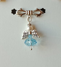 Load image into Gallery viewer, Swarovski Angel Pendant on traditional silver bow brooch, various colourways
