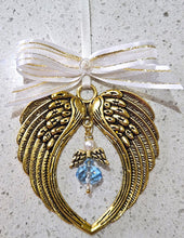 Load image into Gallery viewer, VERY LIMITED EDITION Gold Angel Wings Decoration with angel pendant