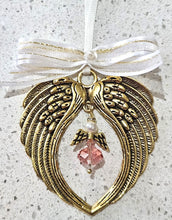 Load image into Gallery viewer, VERY LIMITED EDITION Gold Angel Wings Decoration with angel pendant