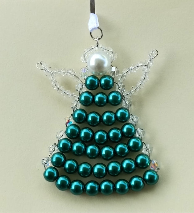 Green Pearl Hanging Angel Decoration