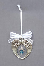 Load image into Gallery viewer, LIMITED EDITION Silver Wings Decoration with crystal sequin and angel pendant