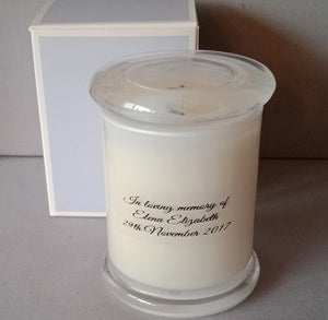 Large Glass Memorial Candle