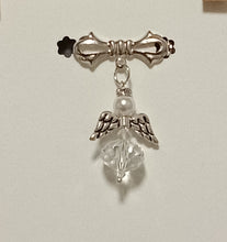 Load image into Gallery viewer, Swarovski Angel Pendant on traditional bow brooch, various colours